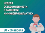 В Республике Коми началась неделя осведомлённости о важности иммунопрофилактики.